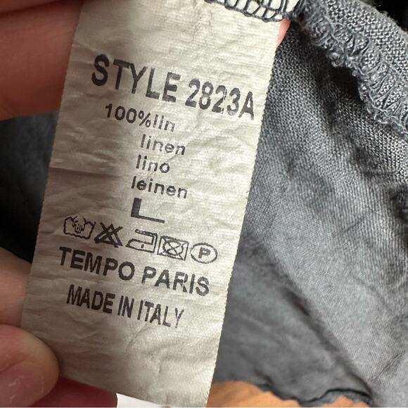 Tempo Hand Woven Linen Artistic Loose Open Front Lagenlook Layering Vest Large - Picture 5 of 8